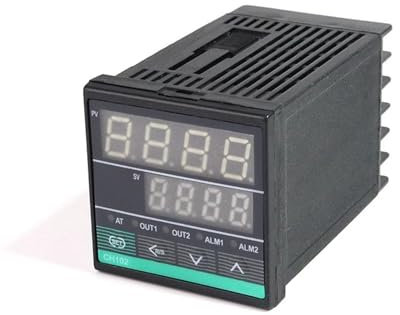 controlador de temperatura digital Controlador de temperatura de Control PID Digital inteligente, termostato de CA 220V de doble salida SSR/relé serie CH, entrada Universal ( Color : 48x48mm CH102 )