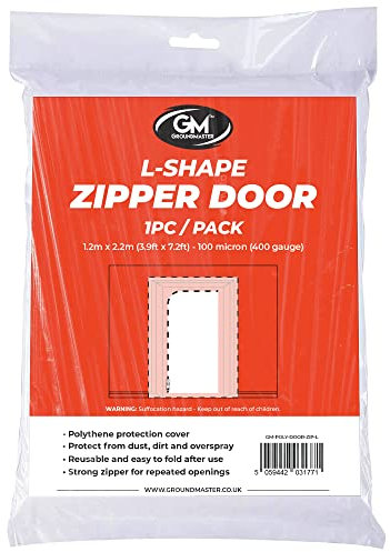 Tür mit Reißverschluss aus Polyethylen – Kunststofffolie zum Schutz vor Wasser, Farbe und Staub – Maler- und Dekorationszubehör