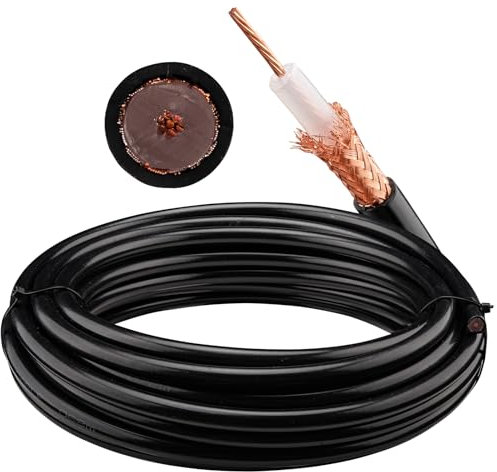 urcianow RG213 Coaxial Cable 33Ft/10Meters 50Ohms Low Loss RG213 Coax Cable with Bare Copper Braid Shielding for UHF Connector/Ham/GPS/RF Radio/Antenna