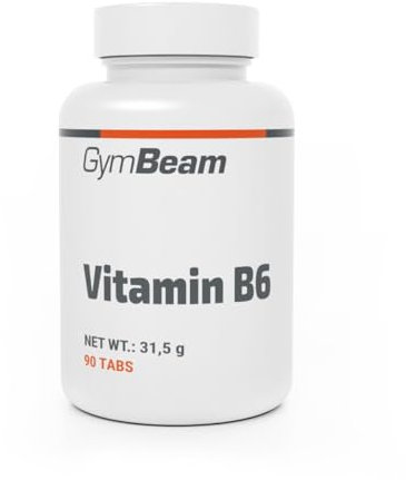GymBeam Vitamina B6 - con Piridossina Cloridrato per il Funzionamento del Sistema Immunitario e Nervoso, Supporto Psichico, Riduzione della Fatica e della Stanchezza, 90 Compresse