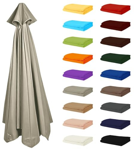 Telo di ricambio per Parassole, Copertura di Sostituzione per Ombrellone a 6/8 Stecche, Tessuto in Poliestere anti-ultravioletto e Impermeabile, Solo Tettoia, Il telaio non è incluso(Top color,10FT/3.