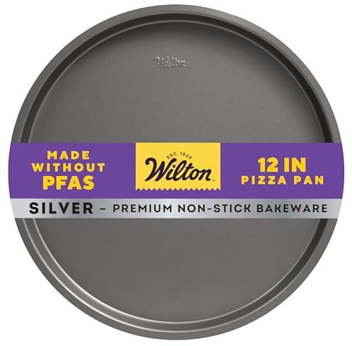 Wilton Silver Non Stick 12 in. Pizza Pan, Cold-Rolled Steel Bakeware, Made without PFAS