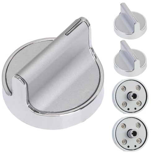 Gas Stoven Knob Replacements W10594481 fit for Whirlpool Gas Stove Range Cooktop WCG97US0DS00 WCG97US6DS00 - Stainless Steel Control Knob WPW10594481 3281332 AP6023301 （5 Pack）