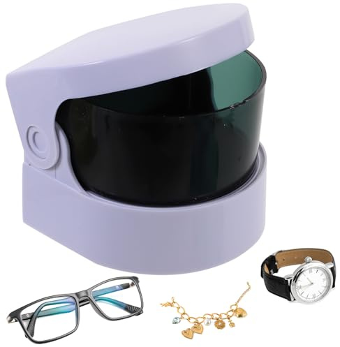 Veemoon Mini Máquina Limpiadora Inalámbrica Ultrasónica para Joyas, Dentaduras Postizas y Monedas, sin Cable, Color Claro, Limpieza Profesional y Personal Rápida