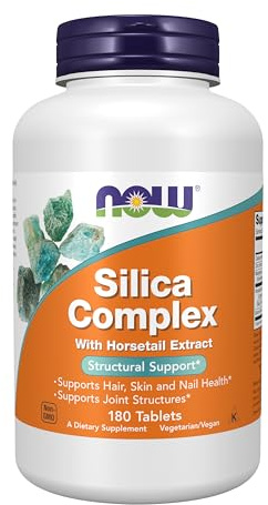 NOW Foods Supplements, Silica Complex with Horsetail Extract, Supports Hair, Skin and Nail Health*, Structural Support*, 180 Tablets