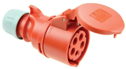 PCE 225-6 CEE Kupplungssteckdose 32A 5-polig 6h IP44/IP54 SHARK I CEE Kupplung Gerade 400V I PA6 IK10 I Schraubklemmen 2,5–6 mm² I Spritzwassergeschützt I Baustelle Industrie