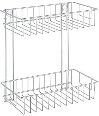 WENKO Wandregal 2 Etagen Classic, Stahl, 24 x 26 x 14 cm, Chrom