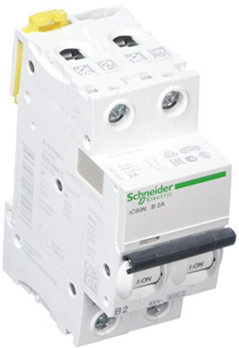 Schneider Electric A9F73202 Interruptor Automático Magnetotérmico Ic60N, 2P, 2A, Curva B