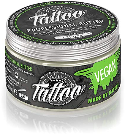 Believa Tattoo Burro Professionale - Butter/Burro/Cream/Crema Vegana per il tuo Tatuaggio - 250ml