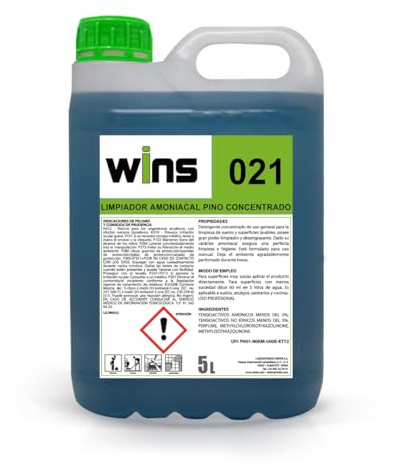 Wins - Limpiador Suelos y Superficies Concentrado Amoniacal Pino 021 - Garrafa 5L
