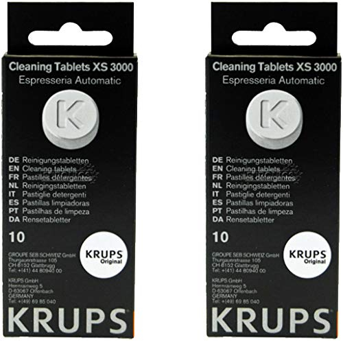 Krups XS300010 Lot de 20 pastilles de nettoyage pour machine à café Espresseria Automatique 1,5 g