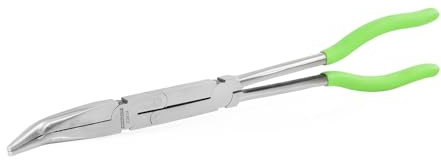 OEMTOOLS 22634 X-Type Needle Nose Pliers 45°, 13 Long Needle Nose Pliers, Chrome Plated to Resist Rust, Automotive, Construction, and Jewelry Making Tools