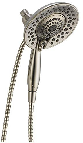 Delta 5-Spray In2ition 2-in-1 Dual Shower Head with Handheld Spray, Brushed Nickel, 3-Setting, Shower Head & Hand Shower, 2.5 GPM, Stainless