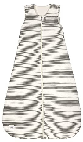 LÄSSIG bambino tutto l'anno sacco a pelo senza maniche unisex/Sleeping Bag Interlock Striped grey/anthracite, Taglia 74/80 7-12 mesi