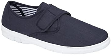 GladRags Plimsoll Chaussures de sport en toile avec fermeture Velcro pour homme Bleu marine, anthracite ou taupe Taille 39-46