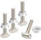 QUARKZMAN M6x35mm T Fessura Drop-in Bullone e M6 Esagono Flangia Dado Set, 8 Set Martello Testa Bullone a T Forma Perno Scorrevole Vite per 30 Serie Alluminio Profilo