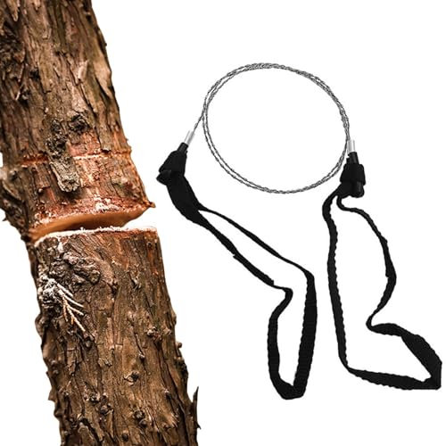 Sierra de alambre compacta | sierra de 22.83 pulgadas, sierra de alambre de camping,Sierras multifuncionales de acero inoxidable, para equipos de senderismo, sierra de alambre de supervivencia