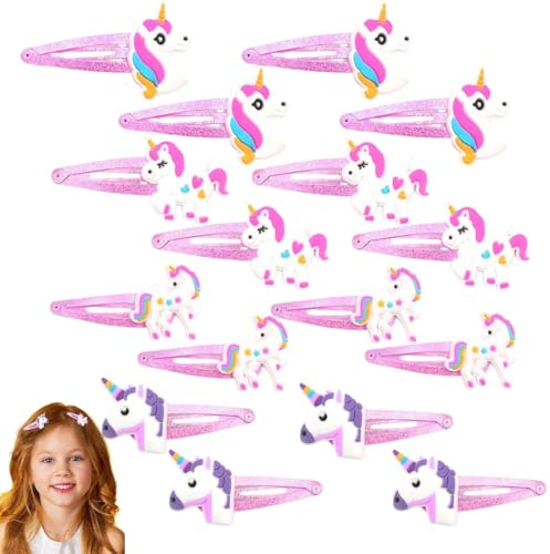16 Pièces Barette Cheveux Fille Licornes Pince Barrettes Cheveux Fille Mignonne Accessoire Cheveux Fille Pinces à Cheveux Pour Bébés Filles Ados Enfants Mädchen Haarschmuck,barrette cheveux fille