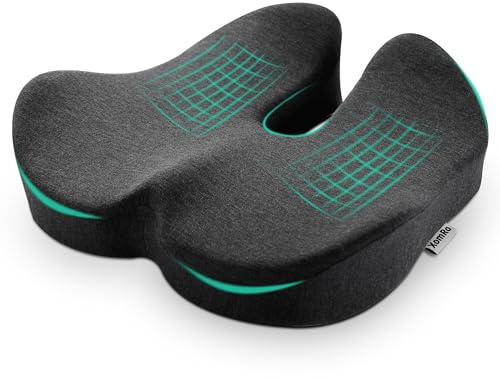 XomRo Coccyx Cushion Tailbone Pain Relief Ergonomic Memory Foam seat Cushion Office chair Car Wheelchair Orthopedic Pressure Relief Hip Back support (Recommended Body Weight: up to 90 kg)
