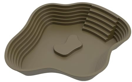 Colcolo Bol d'eau pour Reptiles avec Rampe, Bassin de Bain pour s, Grand Plat d'alimentation, Plateforme de lézardage pour s, Gecko, Vert Foncé