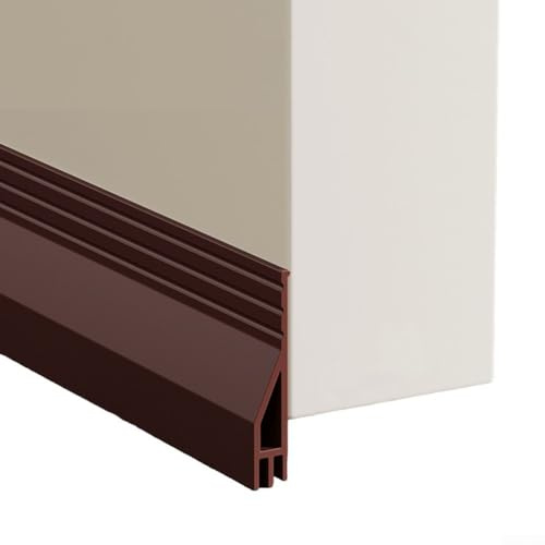 Zugluftstopper mit Wellenunterseite, TPE, Wetterabisolierung, Türfeger, Geräuschblocker, schalldichter Dichtungsstreifen, wasserdicht, winddicht, Isolierung für Zuhause und Büro, 100 cm (braun)