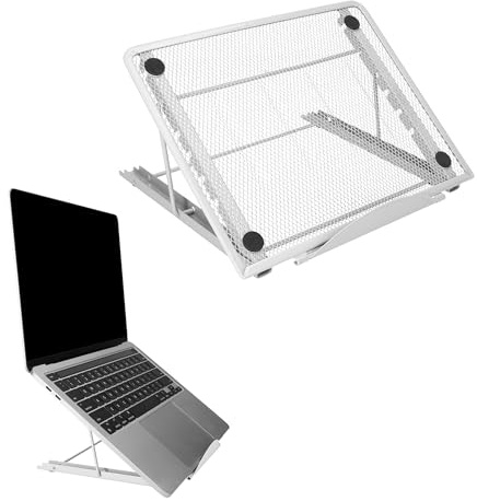 kwmobile Soporte Portatil Mesa 11 a 15,6 - Soporte Ordenador Portátil para Escritorio con 6 Alturas y Ventilación - Laptop Stand para Trabajar Estudiar y Gaming - Base Portatil Plegable