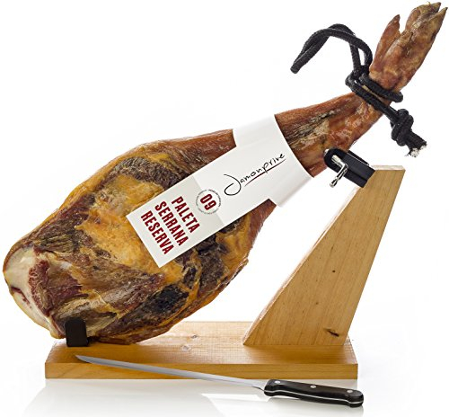 Jamonprive Paleta de Jamón Semideshuesada 4 - 4.5 Kg + Jamonero - Paletilla Serrana