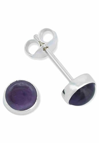Ohrstecker 925 Silber Amethyst lila Stein Edelstein Ohrringe echt Silber Damen Sterling Silber Stecker Geschenk(MOS-038-01)