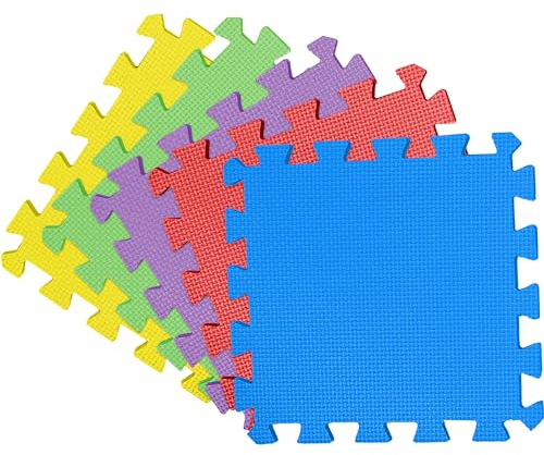 FB FunkyBuys Kids Floor Mat 10pc Exercise Mat Solid Foam EVA Playmat Kids (Multi-Color, 10 Piece)