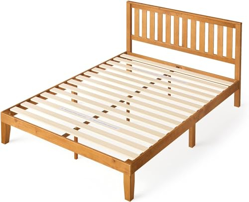 Zinus 30 cm Alexia Plattformrost mit Kopfteil | solide Basis aus Holz | Lattenrost aus Holz | einfach zu montieren | Stauraum unter dem Bett | 160 x 200 cm | rustikales Kiefernholz