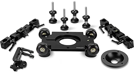 PROAIM Polaris Mini Portable Video Camera Dolly w Universal Track Ends. Mitchell & 75mm Bowl Mount. Compatible Track Rail Diameter – Ø 32‐34mm. Payload of 34kg / 75lb. (DL-PLRS-M01)