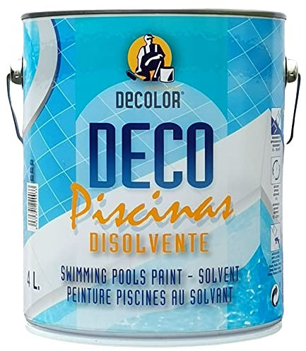 PINTURAS DECOLOR Peinture piscine béton 3 en 1 - Hydrofuge, Haute résistance au chlore, alcalis - Blanc - 5,5KG (15-20m² en 2 couches)