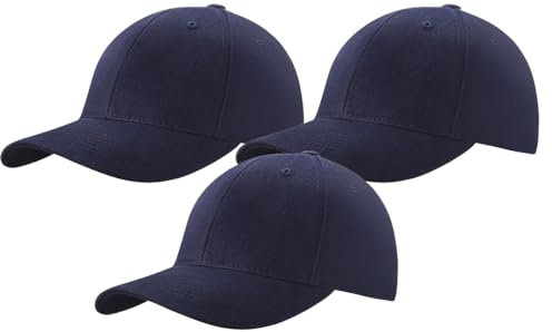 MFAZ Morefaz Ltd Set 3X Herren Baseballkappe Cap Verstellbarer Riemen Baseball Mütze (DE/NL/SE/PL, Alphanumerisch, M, XL, Nave)