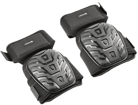 Högert Technik - Genouillères de protection LUIS noires unies (2 pièces/paquet) | Genouillères professionnelles | pour artisans professionnels et bricoleurs [chantier, jardin, carreaux]