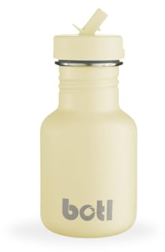 onegreenbottle – BOTL Tough Canteen Water Bottle with Sports Cap, Stainless Steel, Non-Insulated, Single-Skinned Eco Canteen, 350ml (Banana)