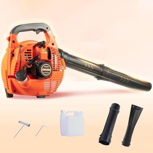 Soplador de hojas de gas, soplador de mano inalámbrico, soplador de hojas de gasolina de 2 tiempos de 25,4 cc, soplador de hojas de gasolina de 4,59 pies³/H, potente soplador limpieza de 7000 rpm
