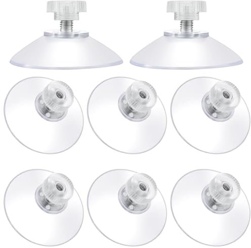 JEYORZY 8 Pcs Ventosas Ø 41cm, Ventosas para Cristal, Ventosas Parasol Coche, Ventosas Transparentes, Ventosas Furgoneta Camper, Ventosas de Plástico, Ventosas para Azulejos, para Armario, Ventana