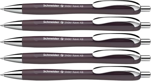 Schneider Slider Rave XB Kugelschreiber, 5er-Pack, Pflaume, blaue Tinte