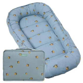 molis&co. Nido de Bebé 90 x 50 cm. Reductor de Cuna o Nido de Colecho para Bebe. Algodón. Cuna Portátil o de Viaje para recién Nacido. Oeko-Tex 100. (Colima)