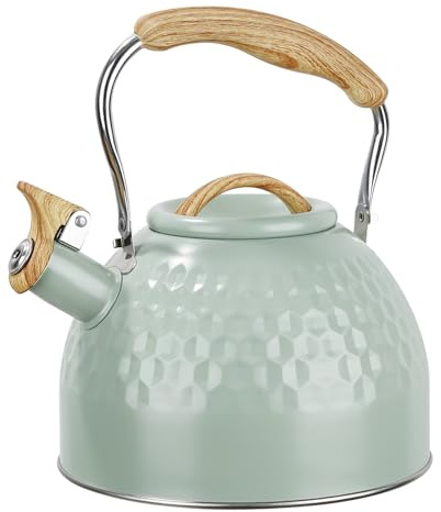 CRROEL 3liter wasserkessel Retro Teekessel,Flötenkessel, Wasserkessel Induktion Flötenkessel aus Edelstahl für Gasherd Induktionsherd Herd Wasserkocher Für Gasherd Und Induktion