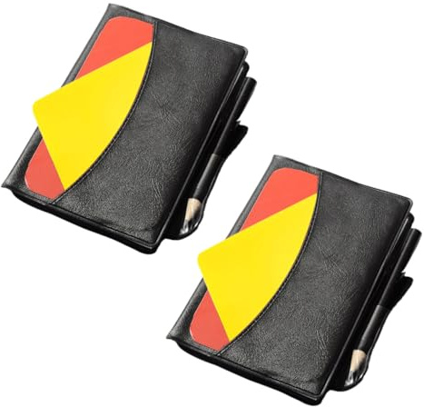 GOOHOCHY 2 Ensembles Lot Cartons Arbitre de Football Portable avec Cahier et Stylo Pochette Référence Flexible et Résistante pour Matchs de Football Badminton et Rugby