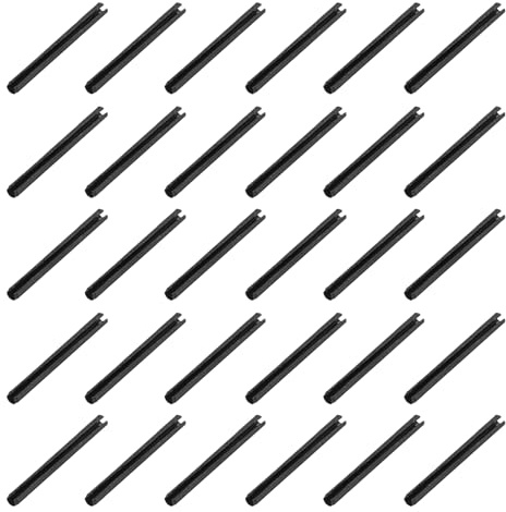 QUARKZMAN 120pcs Pasadores De Resorte Ranurados 3/50 1.5mm D 11/16 18mm L | Pernos, De Expansión De Acero, Con Tensión, Negro