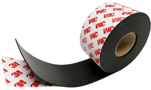 Lumonic 5m Magnetisk självhäftande tejp | 50x1mm | Flexibel, självhäftande, kan skäras till utan borrning | Flugskärm, skola och svarta tavlan