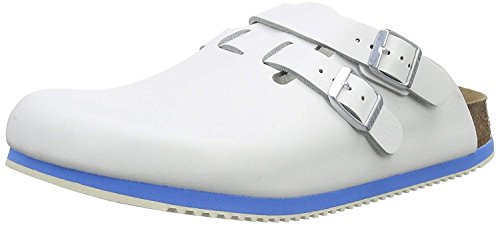 Birkenstock Kay Professional - Zoccoli da Uomo in Pelle Morbida, Bianco, 41 EU