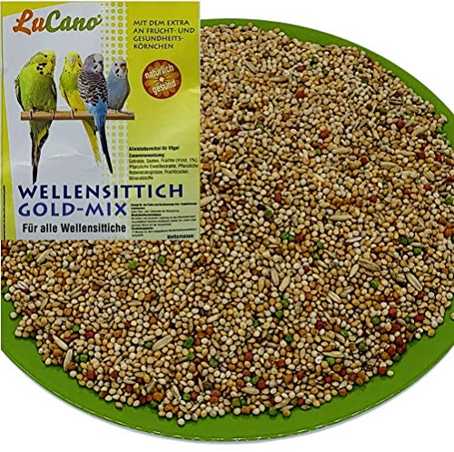 LuCano Wellensittich Futter | Vogelfutter | Wellensittichfutter (Gold Mix mit Früchten, 5 kg)