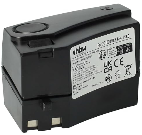 vhbw Battery compatible with Kärcher KC55 Vacuum Cleaner Black (2000mAh, 4.8 V, NiMH)