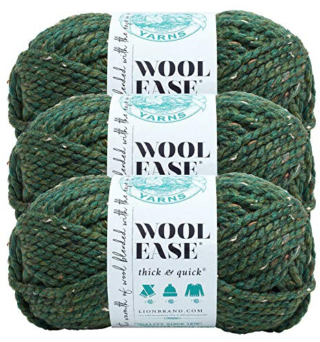 (3 Pack) Lion Brand Yarn 640-172 Wool-Ease ThickandQuick Yarn, Kale3