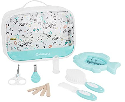 Badabulle Baby Splash Pflegeset, 7-teilig, mit extraviel Platz für weitere Pflegeartikel, transparent