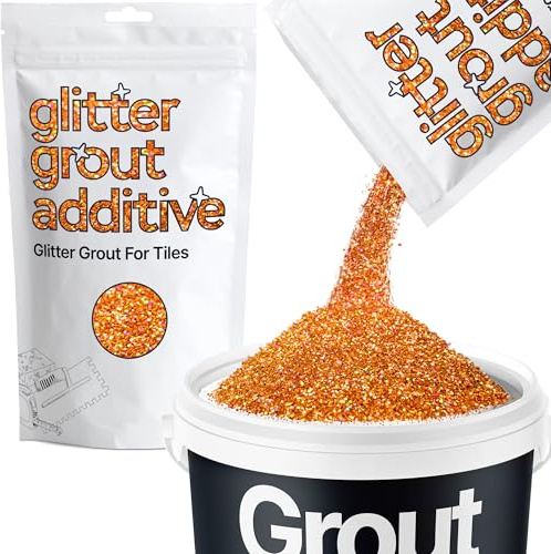 Hemway Copper Holographic Glitter Grout Additive 100g | for Adding Sparkle to Kitchen & Bathroom Tiles, Enhance Your Indoor Grouting Projects with a Durable Sparkly Effect