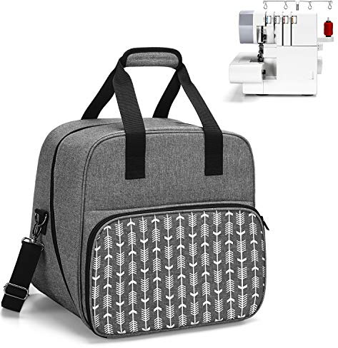Yarwo Borsa per Tagliacuci, Borse da Trasporto per Macchine Tagliacuci e Accessori, con Tavola di Legno Inferiore Staccabile e Tasche, Grigio con Motivo a Freccia